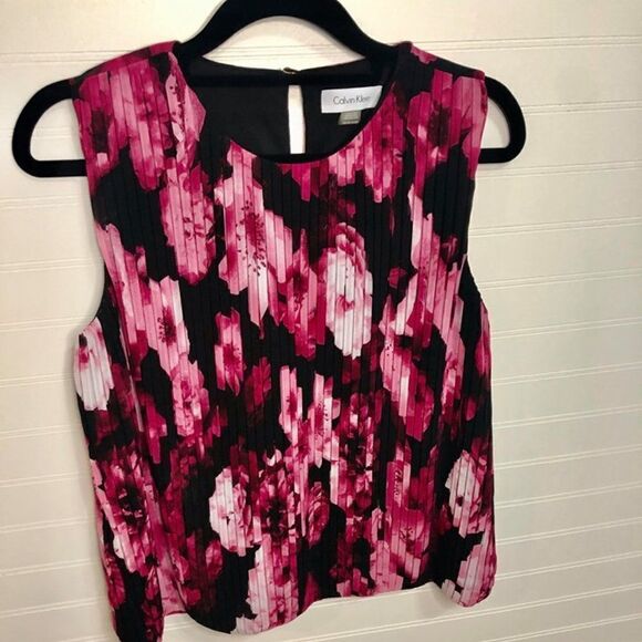 Calvin Klein Pink Floral Blouse - Picture 1 of 3
